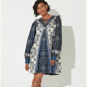 Cleobella Yalena Cotton Ruffle Long Sleeve Mini Dress